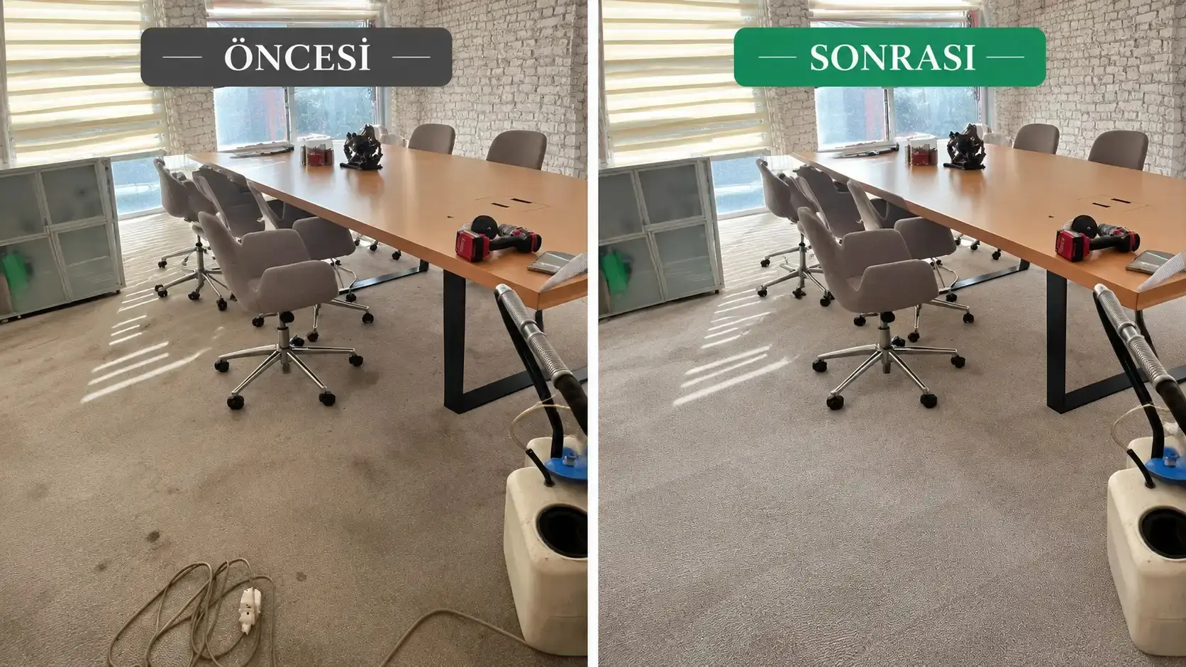 iş yeri temizliği öncesi ve sonrası